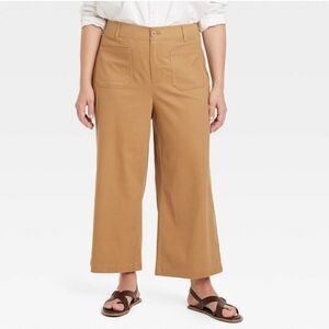 Ava & Viv High Rise Wide-leg crop pants, camel/tan color, size 17 NWT